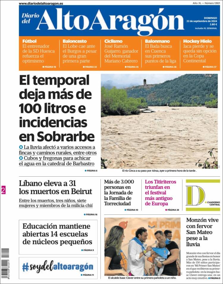 Portada de Diario del AltoAragón (España)