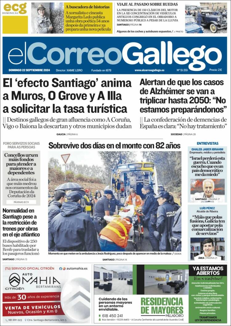 Portada de El Correo Gallego (España)