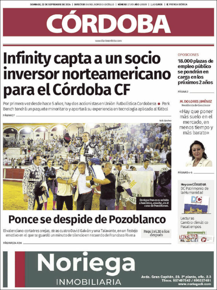 Portada de Diario de Córdoba (España)