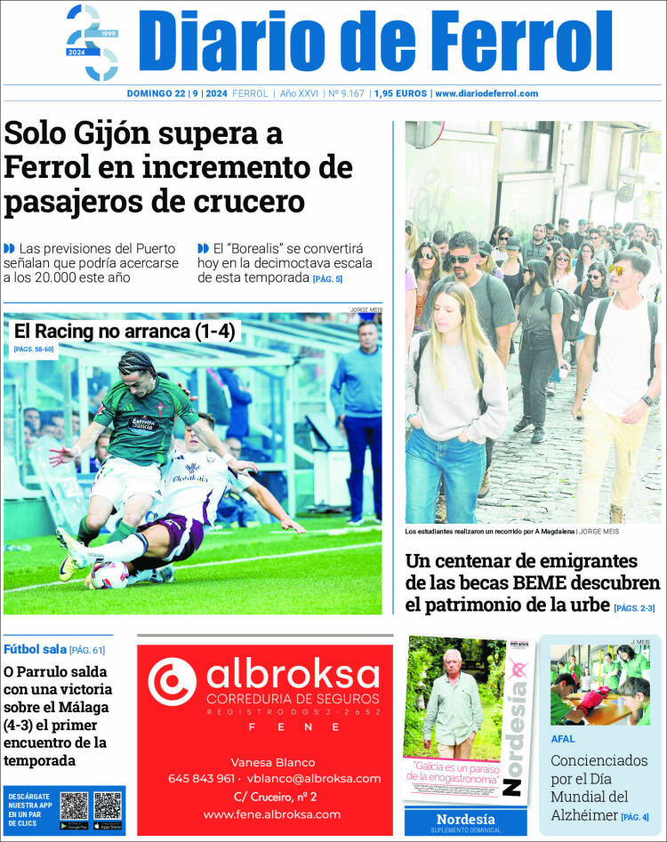 Portada de Diario de Ferrol (España)