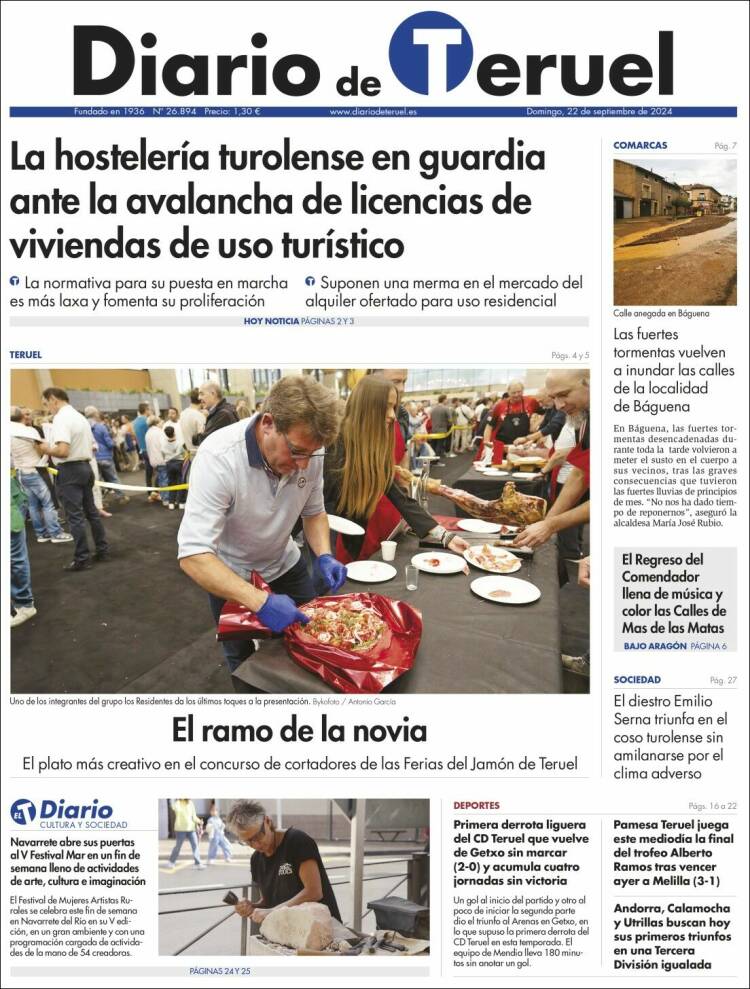 Portada de Diario de Teruel (España)