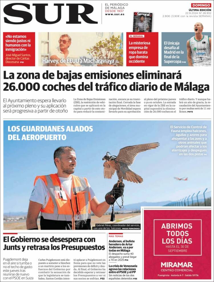 Portada de Diario el Sur (España)