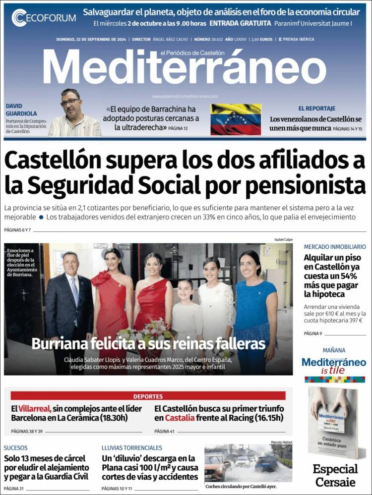 Portada de El Periódico Mediterraneo (España)