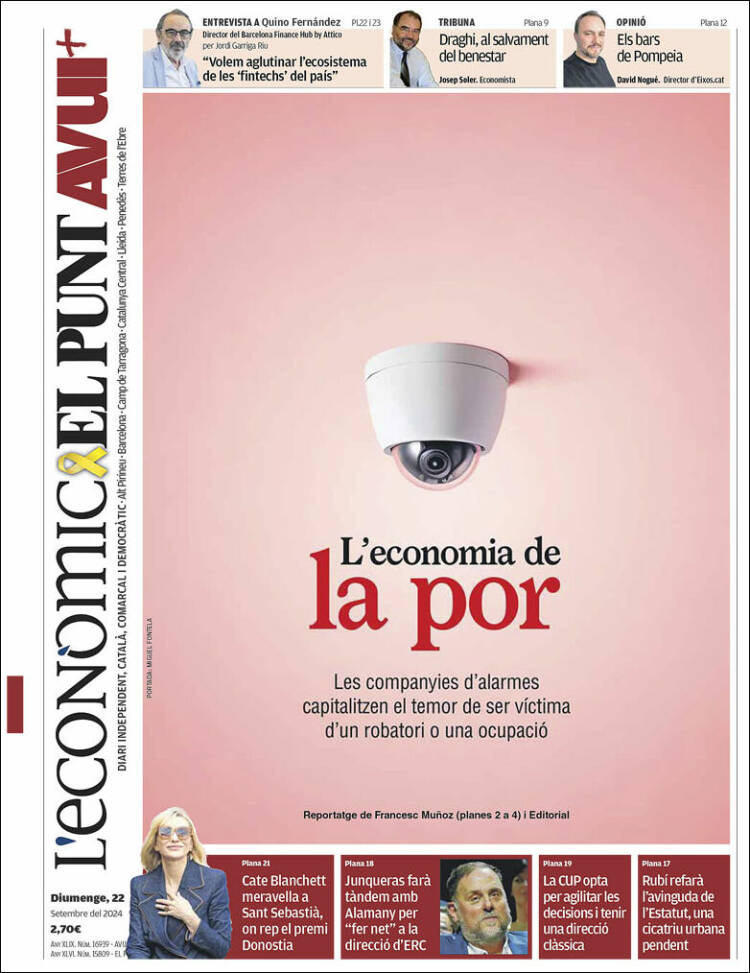 Portada de El Punt Avui (España)