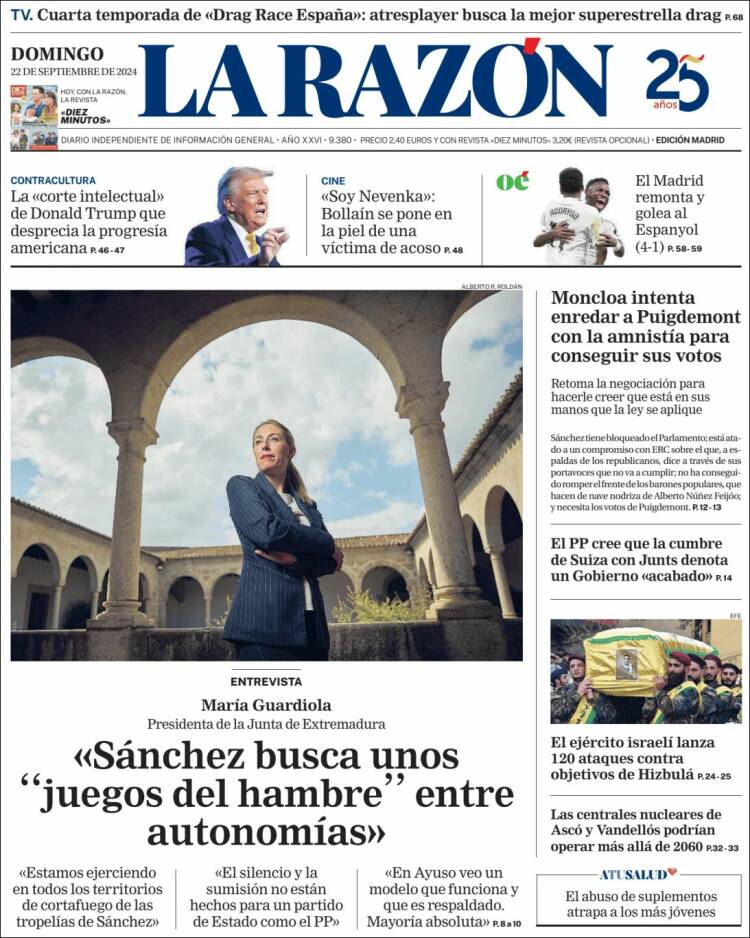 Portada de La Razón (España)