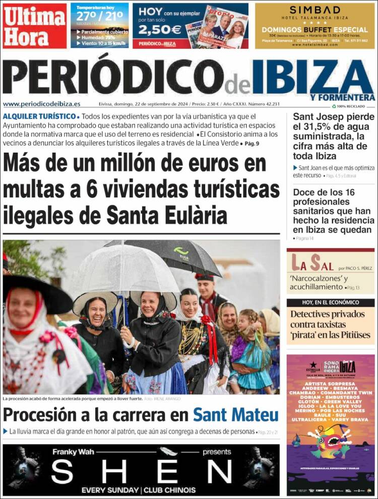 Portada de Periódico de Ibiza (España)