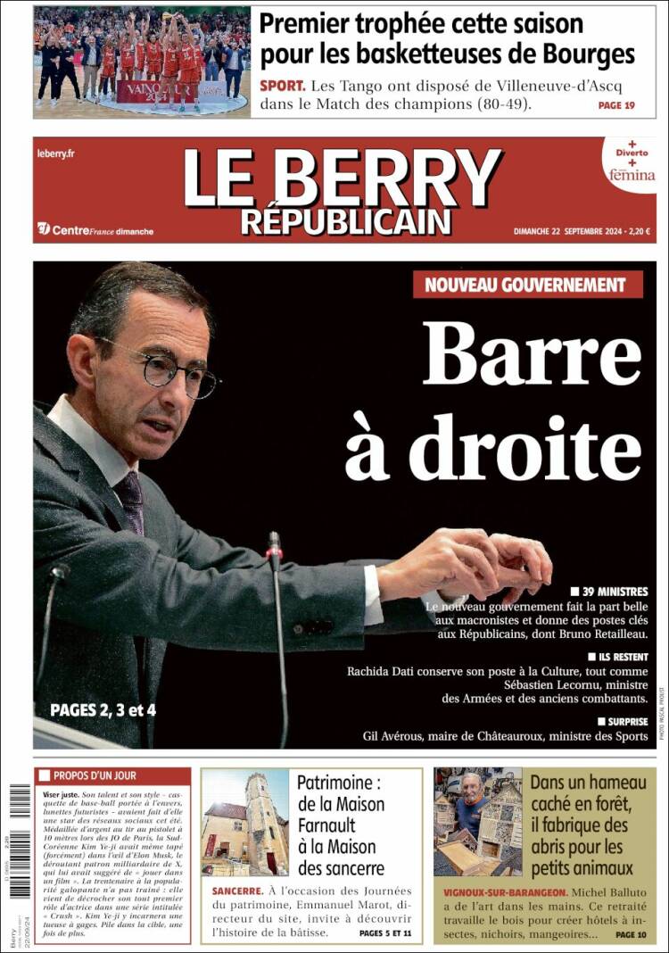 Portada de Berry Republicain (Francia)