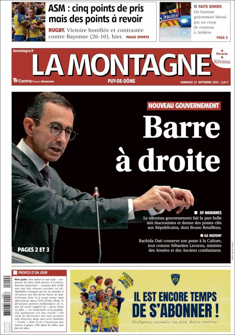 Portada de La Montagne (Francia)