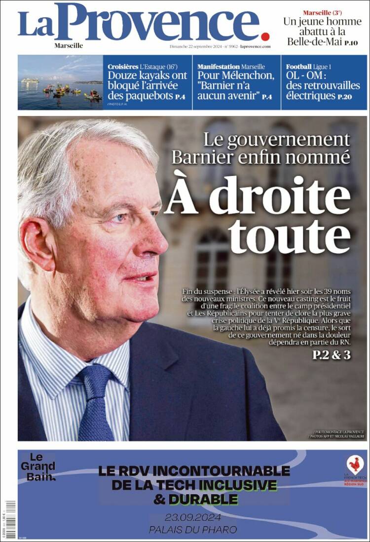 Portada de La Provence (Francia)