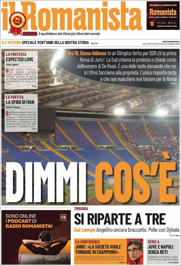 Portada de Romanista (Italia)