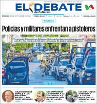 Portada de El Debate de Culiacán (México)