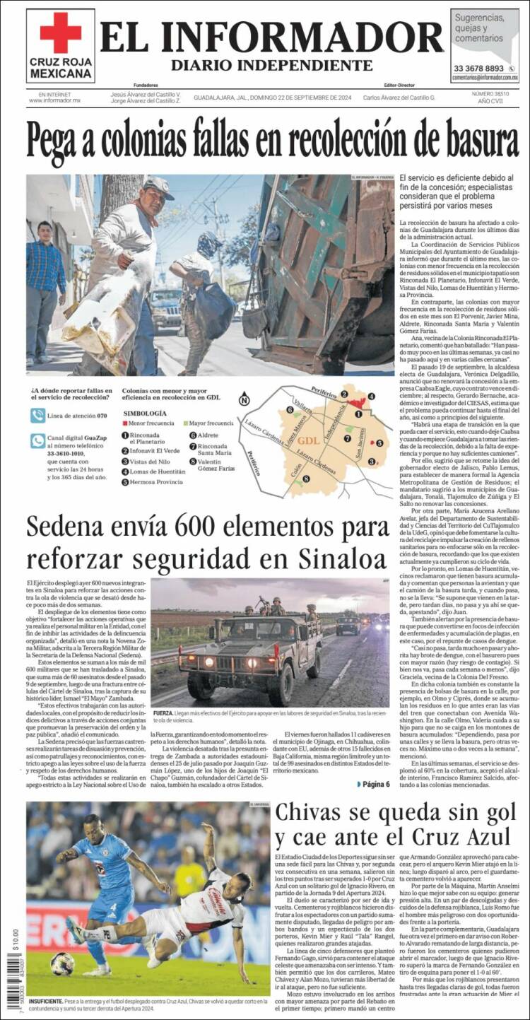 Portada de El Informador (México)