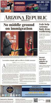 Portada de Arizona Republic News (USA)