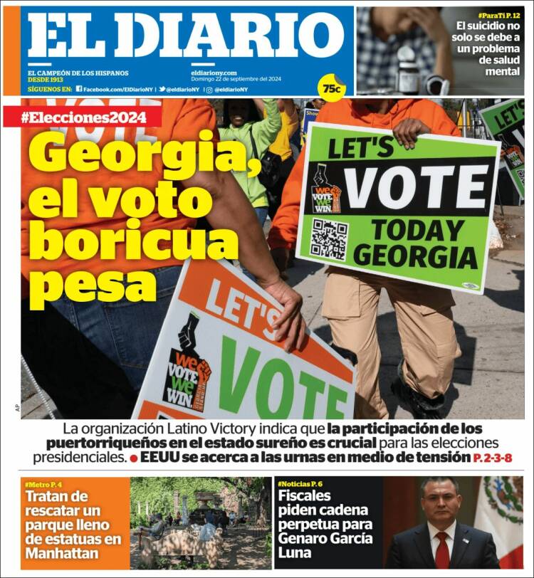 Portada de El Diario NY (USA)