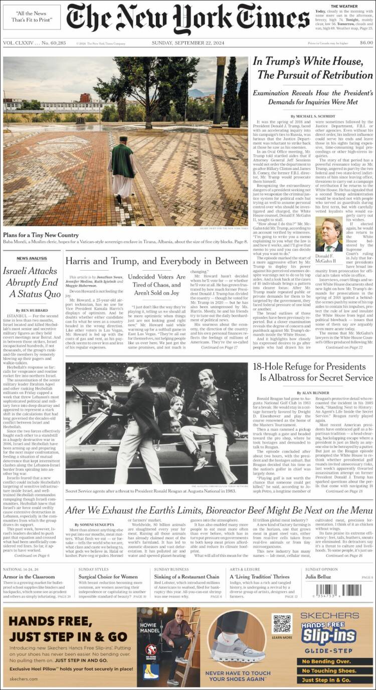 Portada de New York Times (USA)