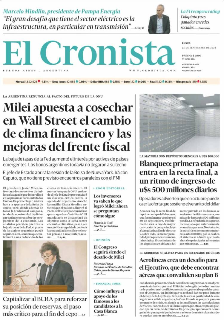 Portada de El Cronista Comercial (Argentina)