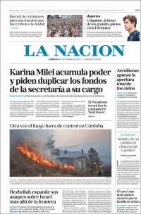 Portada de La Nación (Argentina)
