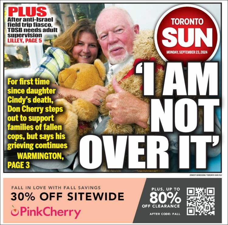Portada de The Toronto Sun (Canadá)