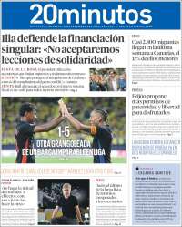 Portada de 20 Minutos - Barcelona (España)