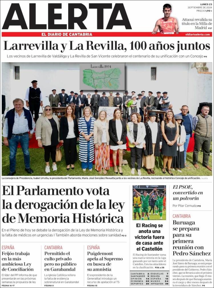 Portada de Alerta - El Diario de Cantabria (España)