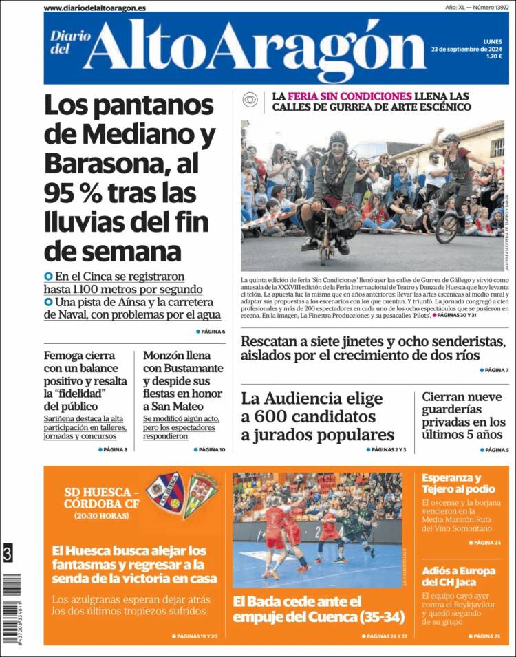 Portada de Diario del AltoAragón (España)