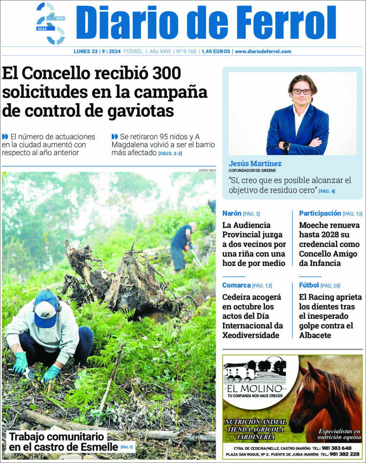 Portada de Diario de Ferrol (España)