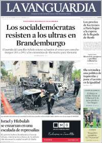 Portada de La Vanguardia (España)