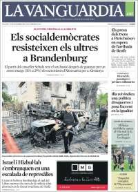 Portada de La Vanguardia (España)
