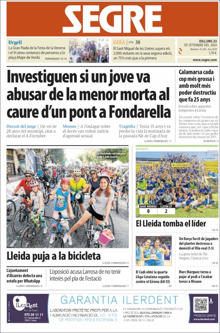 Portada de Segre (España)