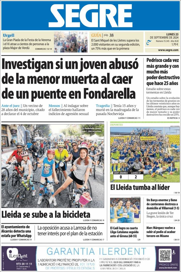 Portada de Segre  (España)