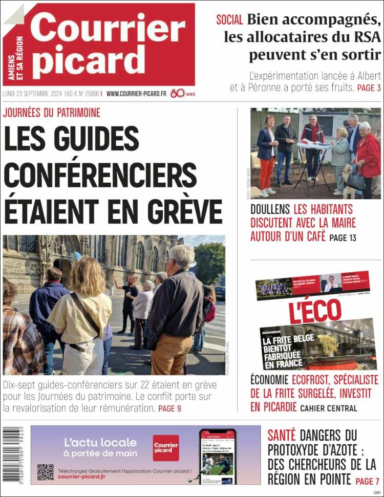 Portada de Courrier Picard (Francia)