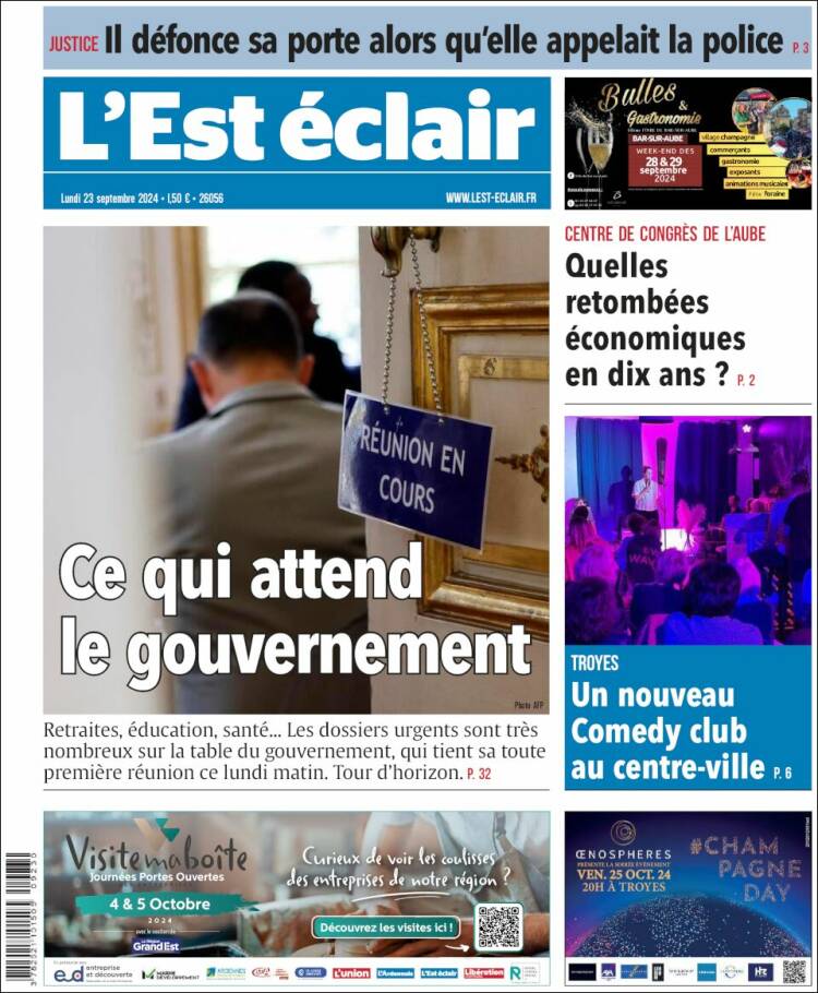 Portada de L'Est Eclair (Francia)