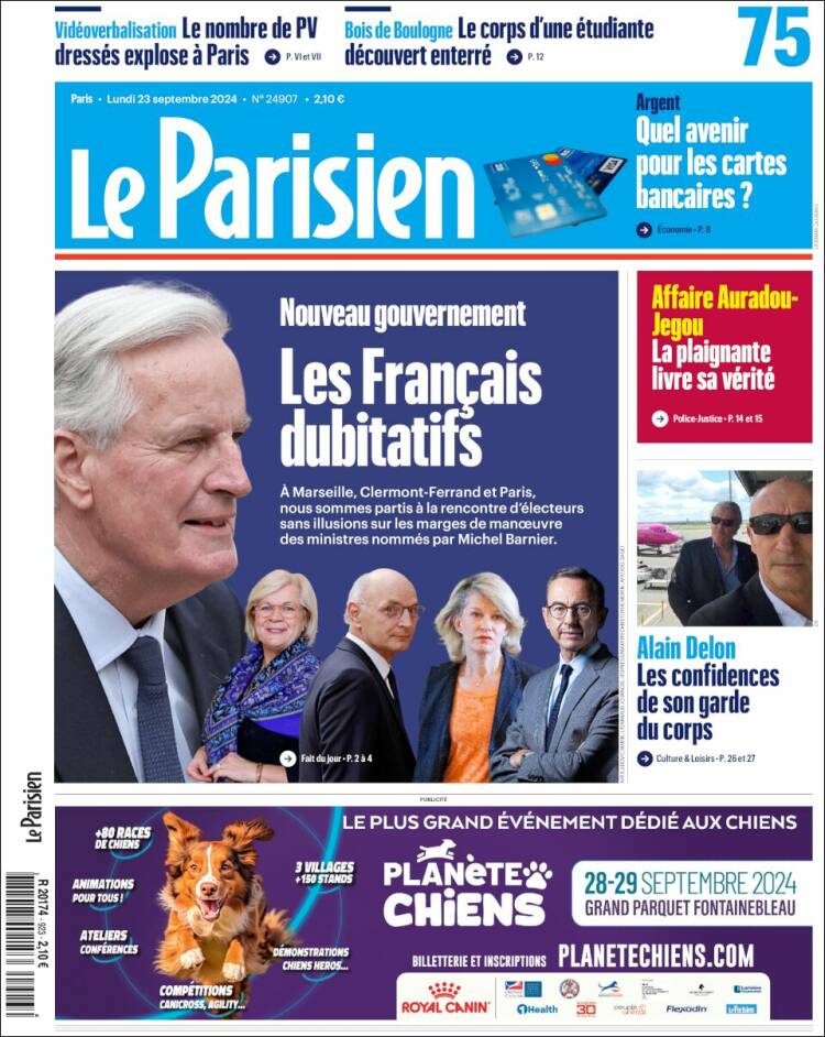 Portada de Le Parisien (Francia)