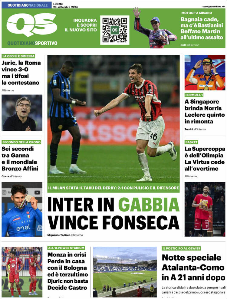 Portada de Quotidiano Sportivo (Italia)