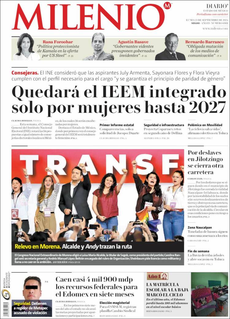 Portada de Milenio - Estado de México (M&eacute;xico)