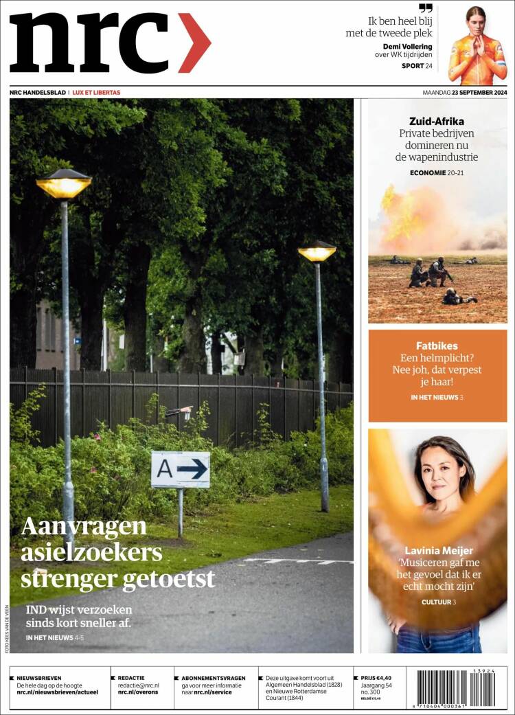 Portada de NRC Handelsblad (Pa&iacute;ses Bajos)