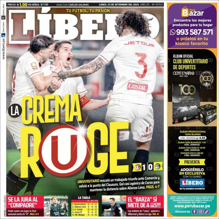 Portada de Líbero (Per&uacute;)