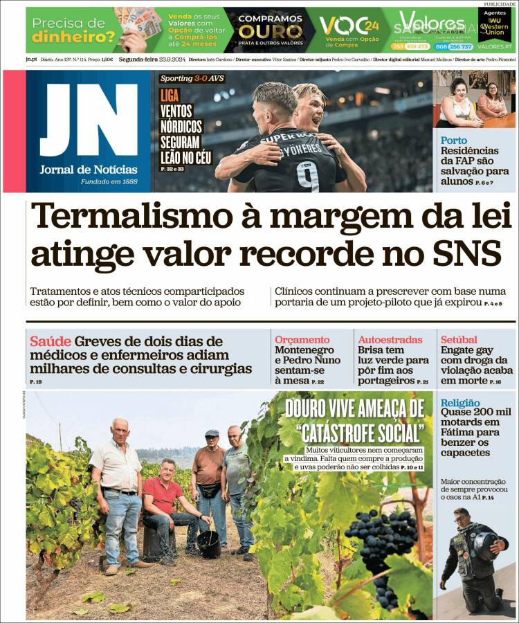 Portada de Jornal de Notícias (Portugal)