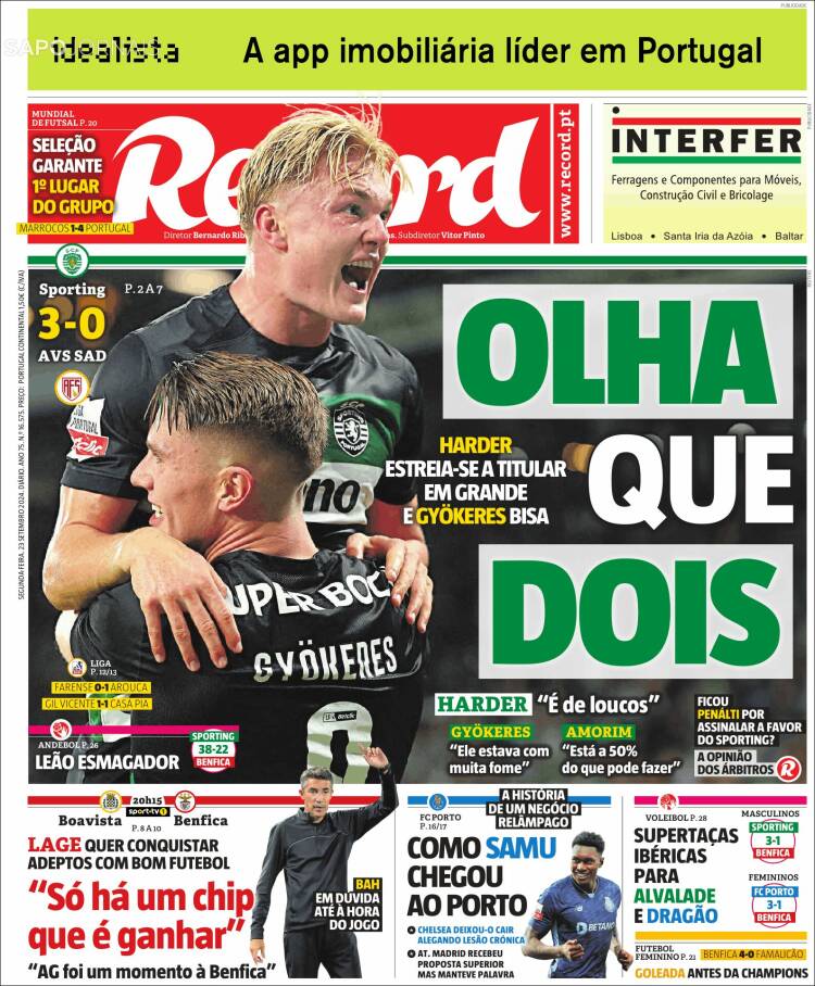 Portada de Record (Portugal)