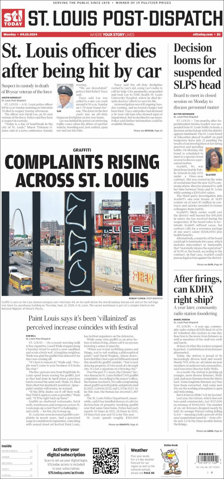 Portada de St. Louis Post-Dispatch (USA)