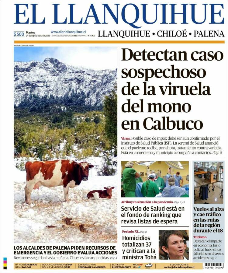 Portada de El Llanquihue (Chile)