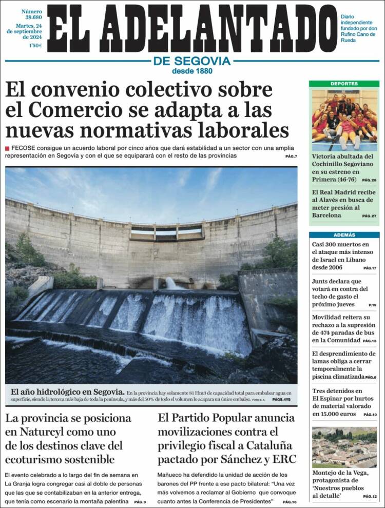 Portada de El Adelantado de Segovia (España)