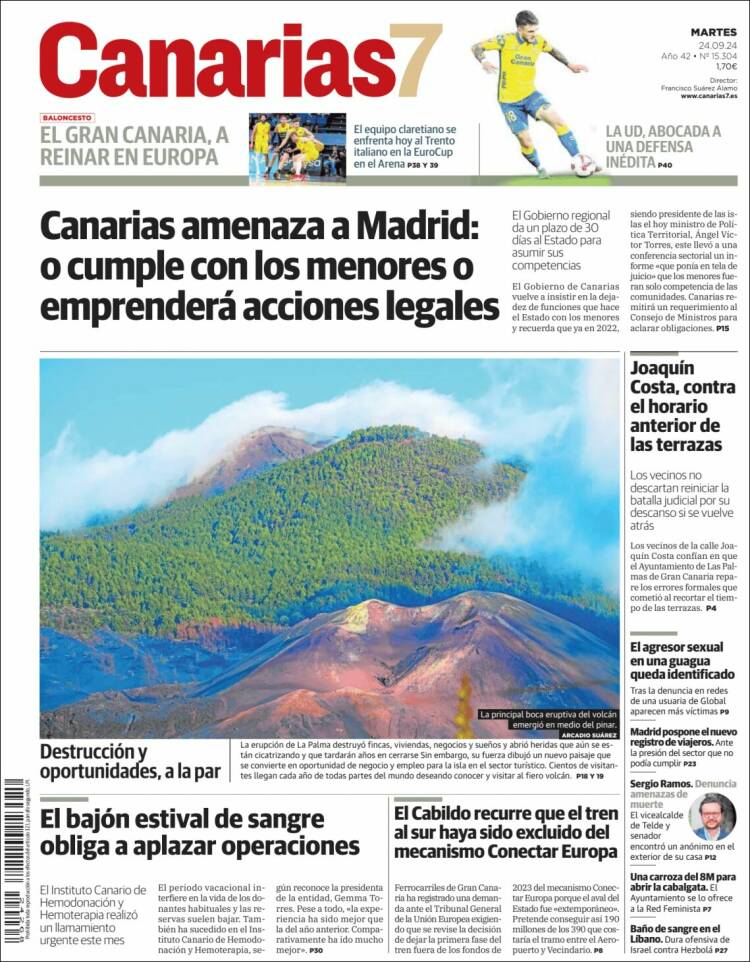Portada de Canarias 7 (España)