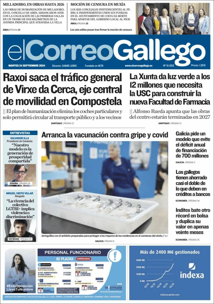 Portada de El Correo Gallego (España)