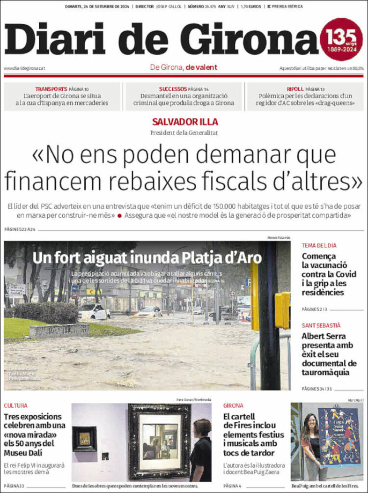 Portada de Diari de Girona (Espagne)