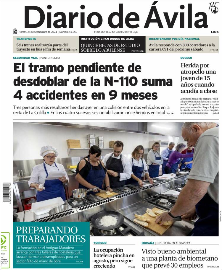 Portada de Diario de Ávila (España)