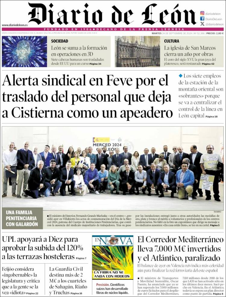 Portada de Diario de León (España)