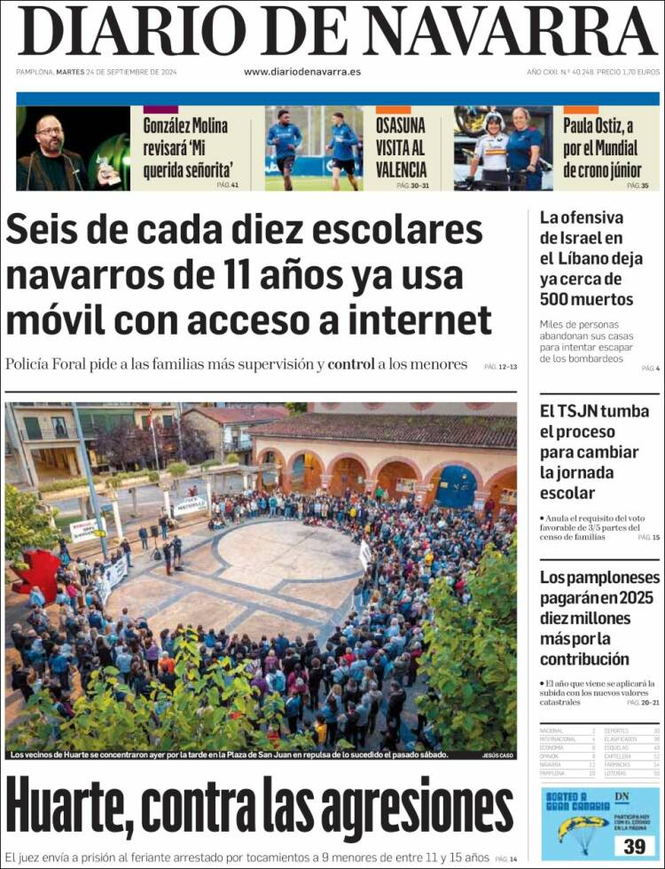 Portada de Diario de Navarra (España)