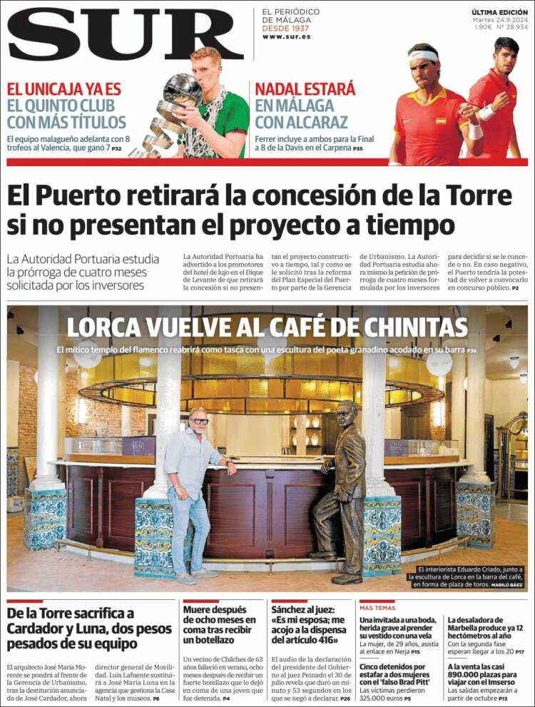 Portada de Diario el Sur (España)