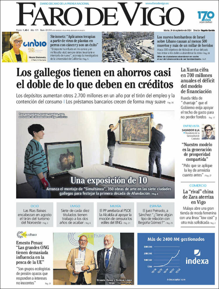 Portada de Faro de Vigo (España)